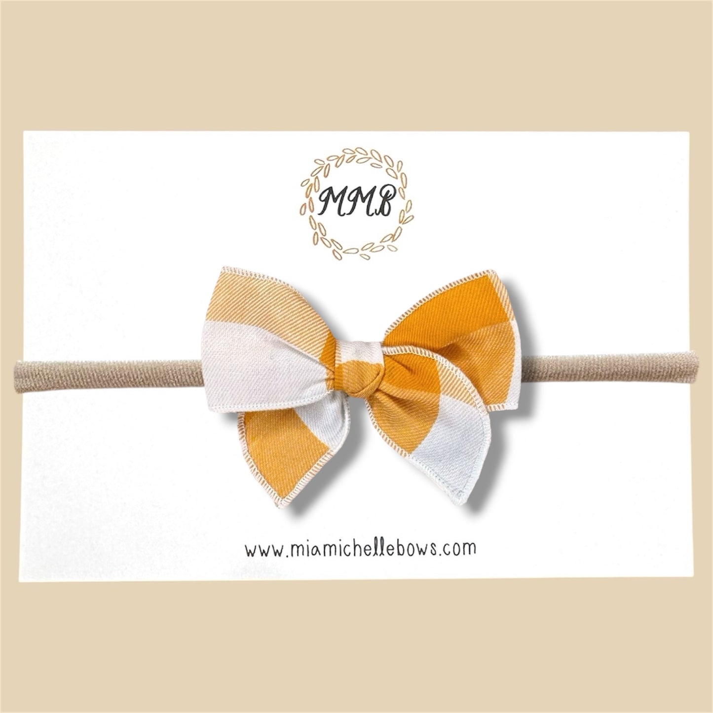 Mustard Color Block Fairytale Bow