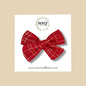 Hand Tied Red & Gold Plaid Bow