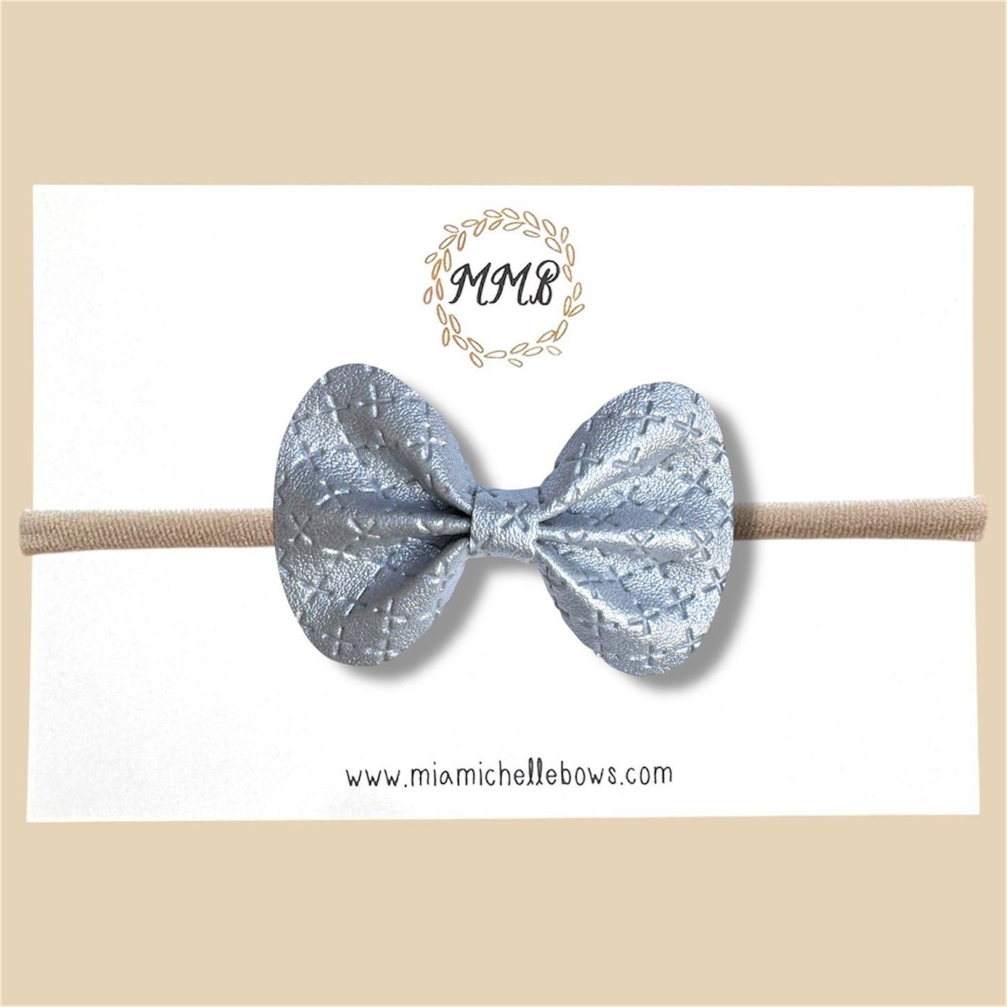 Silver Cross Vegan Leather Bow