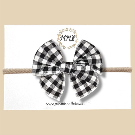 Black Gingham Fairytale Bow