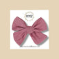 Mauve Stretch Knit Hand Tied Bow
