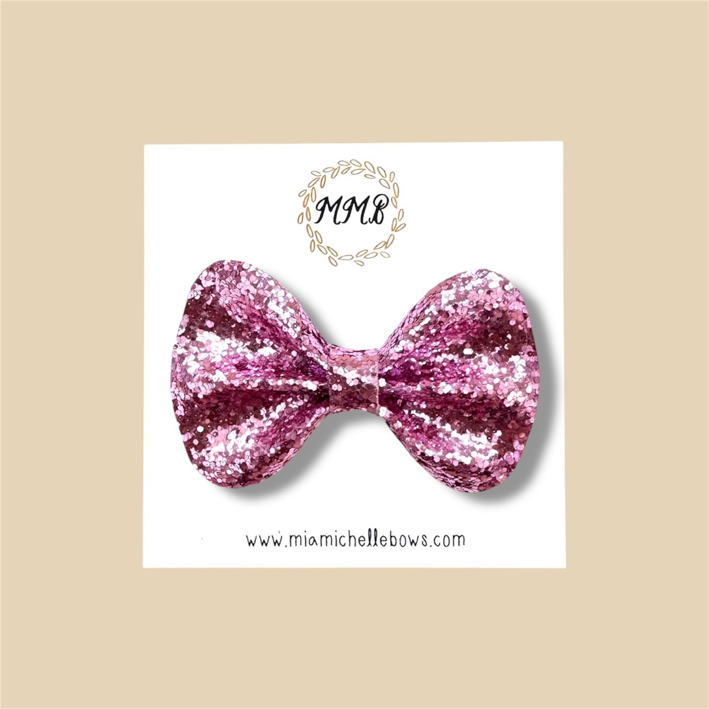 Metallic Pink Glitter Bow