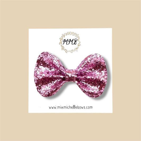 Metallic Pink Glitter Bow