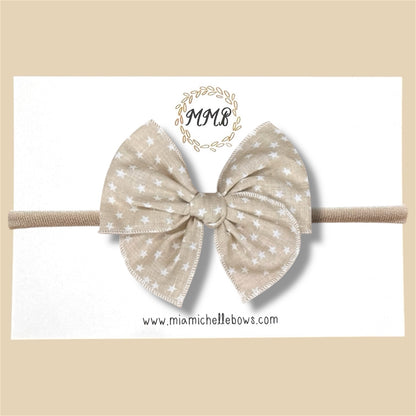 Tan Stars Fairytale Bow