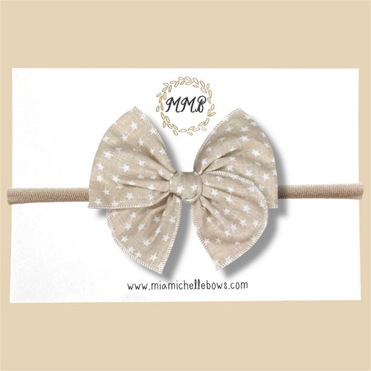 Tan Stars Fairytale Bow