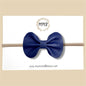Navy Blue Genuine Leather Bow