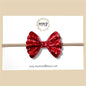 Red Scalloped Glitter Bow