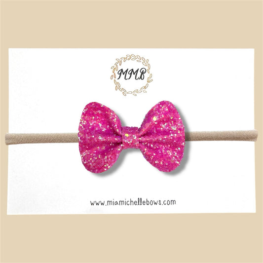 Fuchsia Pink Glitter Bow