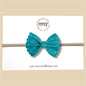 Turquoise Scalloped Glitter Bow
