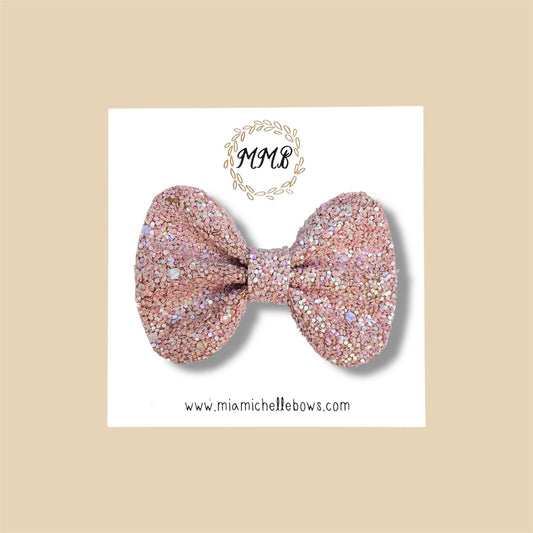 Nude Glitter Bow