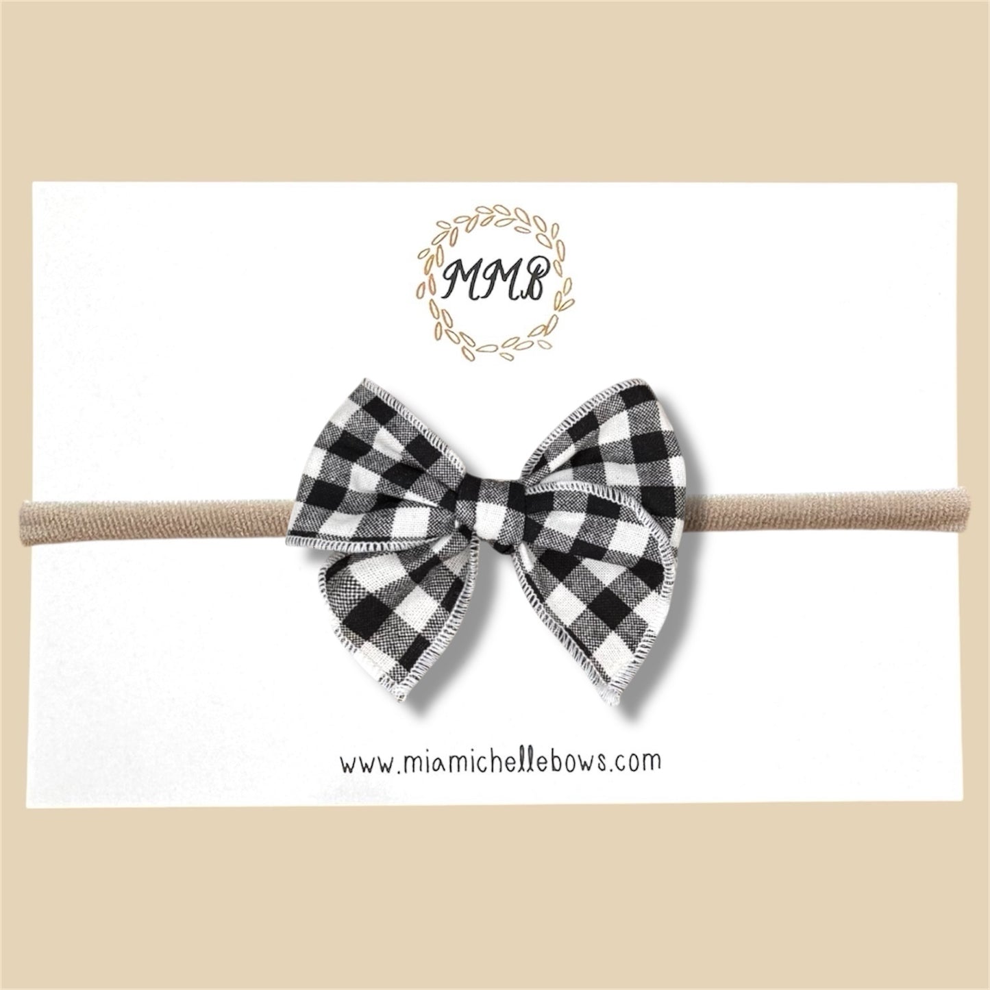 Black Gingham Fairytale Bow