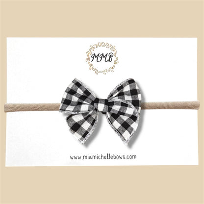Black Gingham Fairytale Bow