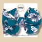 Teal Floral Big Bow Headwrap