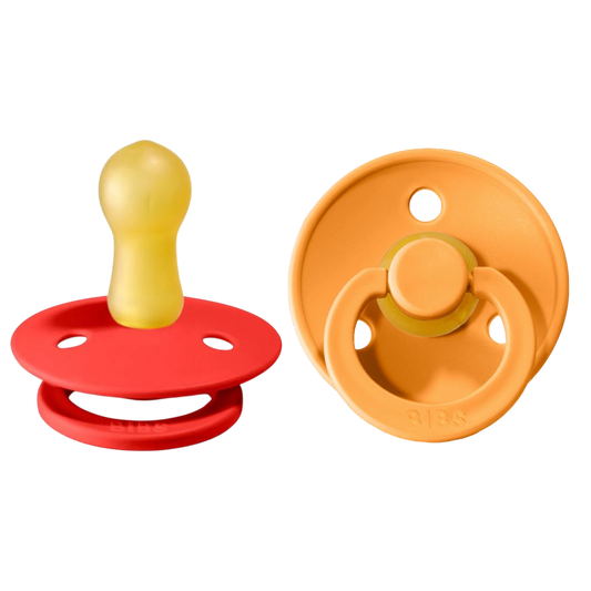 Bibs Colour Pacifier 2 Pack—Strawberry & Apricot