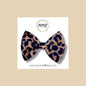 Leopard Pinwheel Genuine Leather Bow