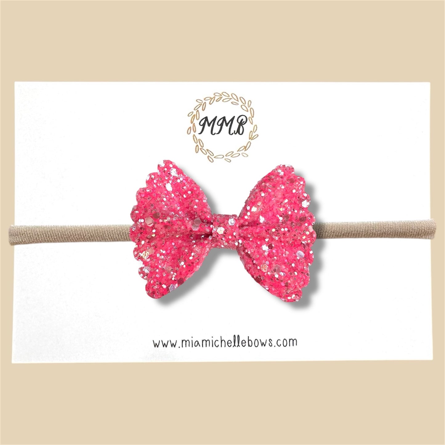 Bright Pink Glitter Bow
