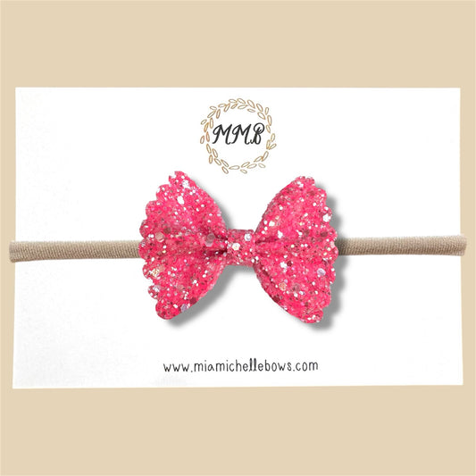 Bright Pink Glitter Bow