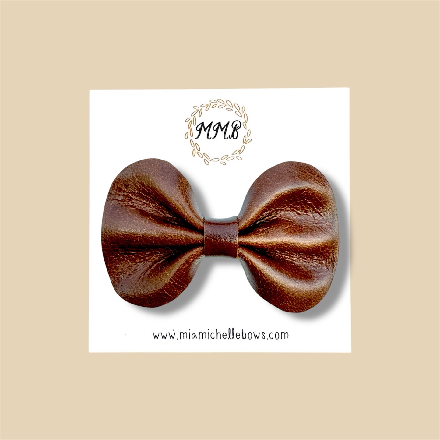 Brown Genuine Leather Bow