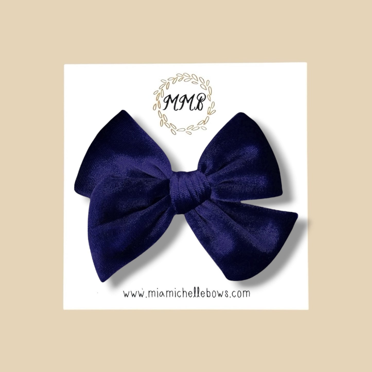 Velvet Bow in Navy