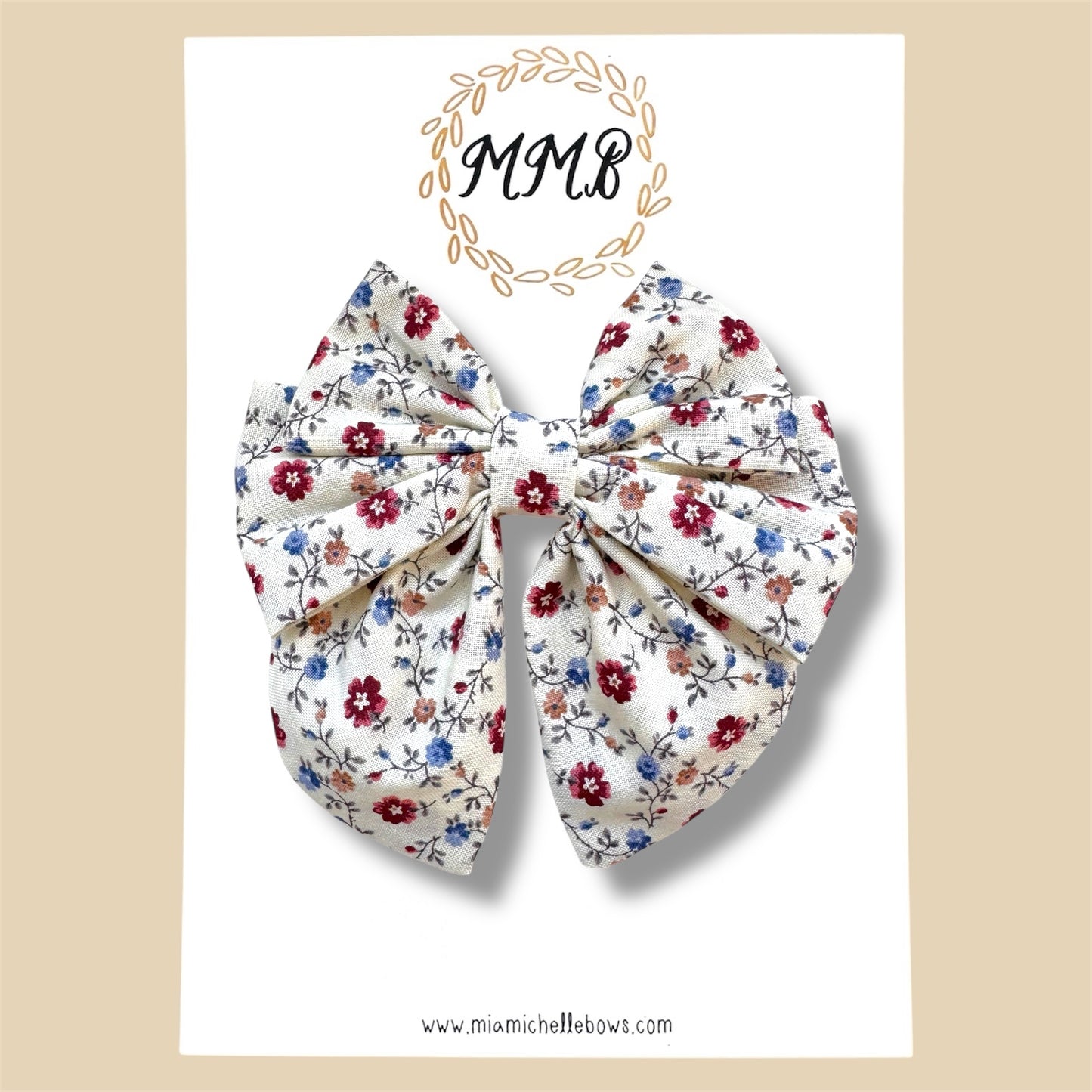 Burgundy Heirloom Floral Luxe Bow