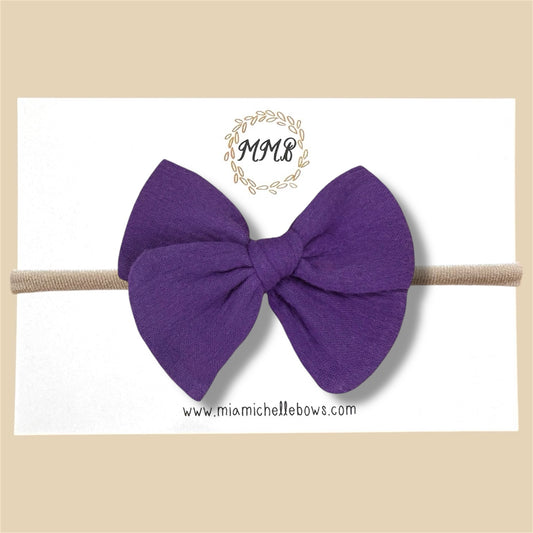 Hand-tied Gauze Bow in Purple