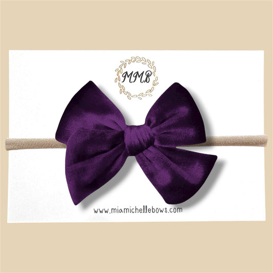 Velvet Bow in Plum