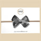 Velvet Bow in Silver Gray