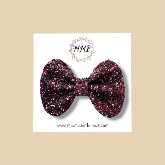 Burgundy Glitter Bow