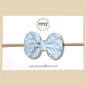 Blue Sparkle Swirl Genuine Leather Bow