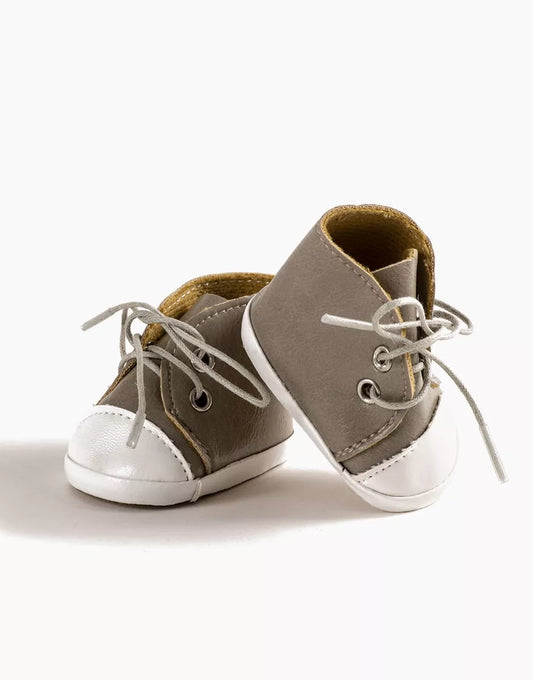 Doll—Minikane Faux Leather Lace Up Shoes—Taupe