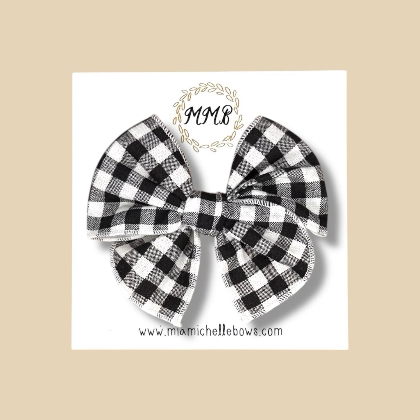 Black Gingham Fairytale Bow