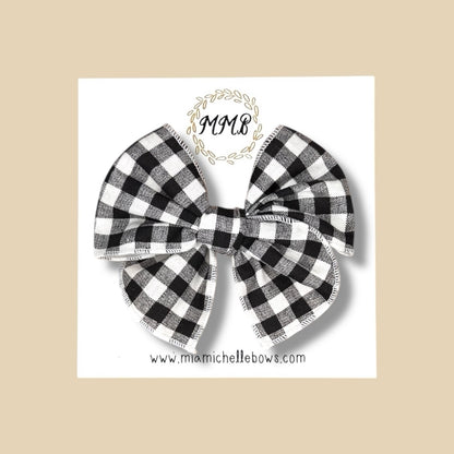Black Gingham Fairytale Bow