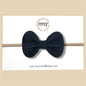 Black Suede Genuine Leather Bow