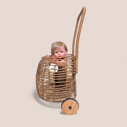 Buggy Cart- Faux Rattan Doll Furniture