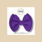 Double Layer Gauze Bow in Purple