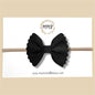 Matte Black ScallopedGenuine Leather Bow