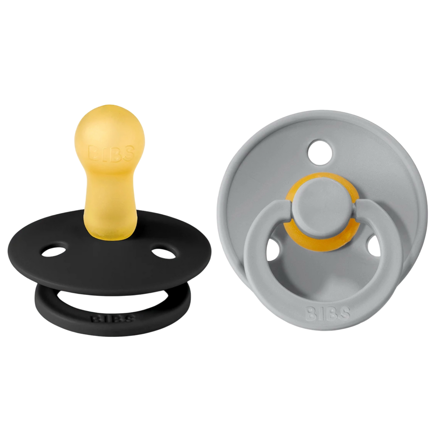 Bibs Colour Pacifier 2 Pack—Black & Cloud