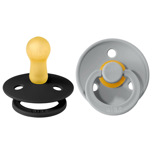 Bibs Colour Pacifier 2 Pack—Black & Cloud
