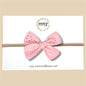 Hand Tied Eyelet Bow in Pink