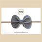 Dark Greige Genuine Leather Bow