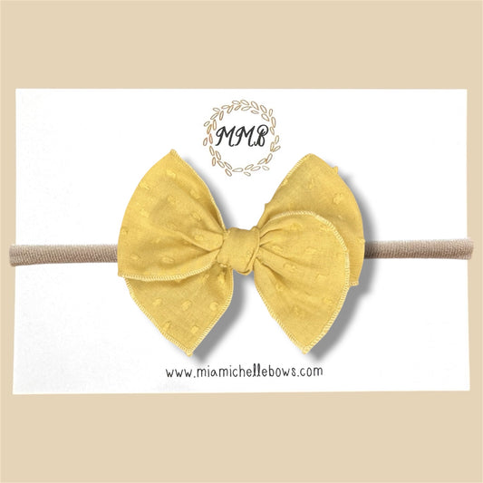 Yellow Swiss Dot Fairytale Bow