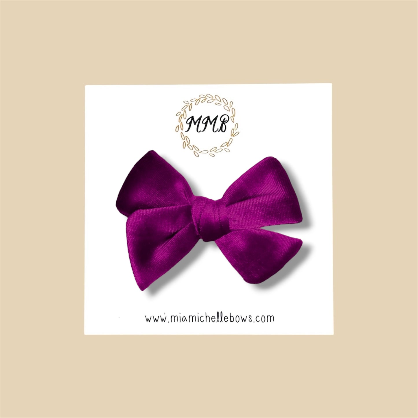 Velvet Bow in Fuchsia