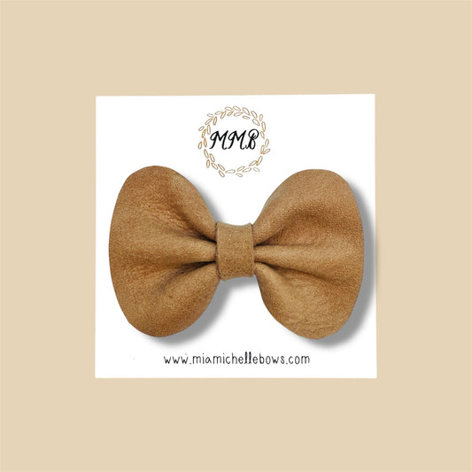 Tan Genuine Leather Bow