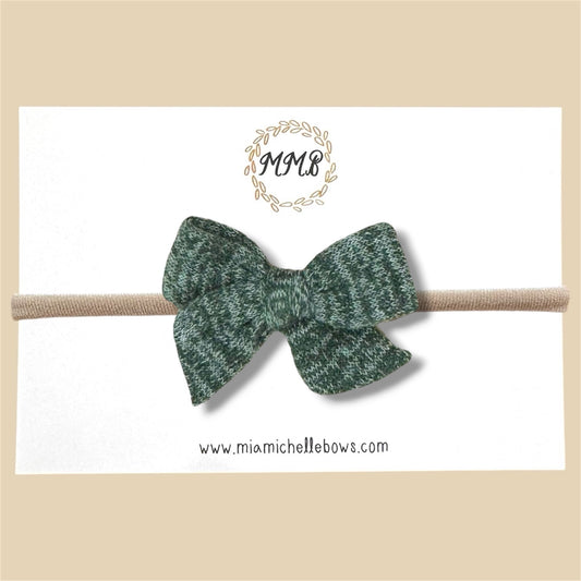 Hunter Green Hand Tied Sweater Bow