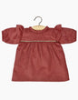 Doll—Minikane Melody Dress in Marsala with Golden Piping