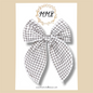 Gray Gingham Fairytale Bow