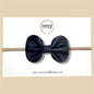 Black Genuine Leather Bow