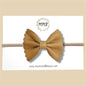 Tan Scalloped Genuine Leather Bow