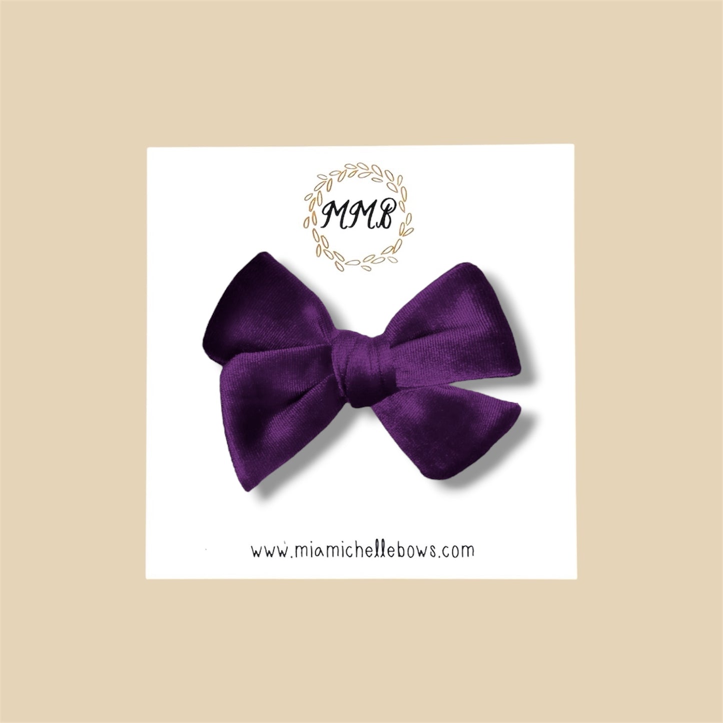 Velvet Bow in Plum