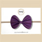 Purple & Silver Polkadot Vegan Leather Bow